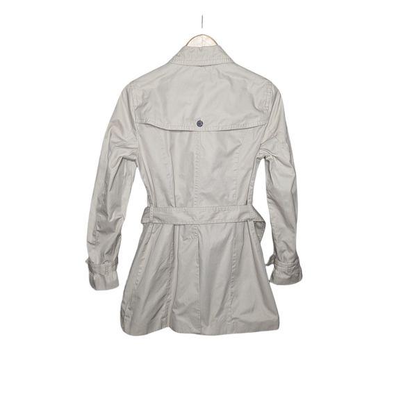 Banana Republic Womens Khaki Classic Double Breasted Belted Trench Coat Medium - Picture 3 of 14